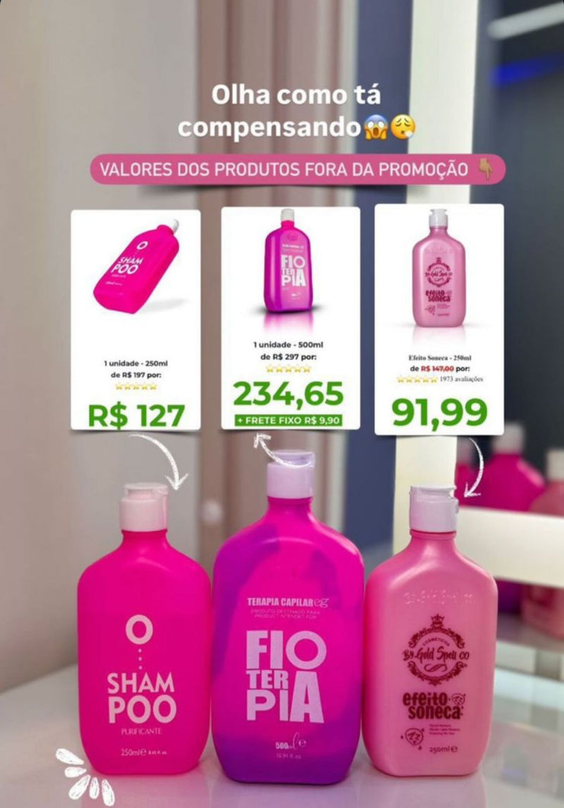 COMBO FIOTERAPIA SHAMPOO MASCARA EFEITO SONECA